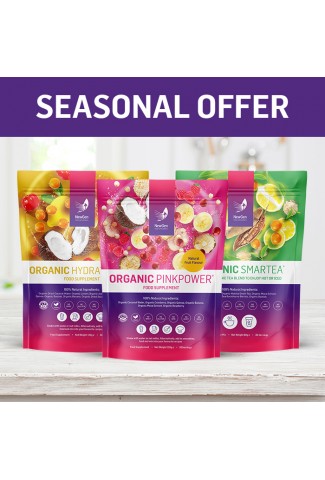Seasonal offer - x1 Organic Pink Power, x1 Organic Hydrate Plus and x1 Organic Smartea – Normal SRP £135.08
